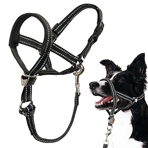 BARKLESS Hundehalsband, kein Ziehen, weiches Halfter mit Sicherheitsclip für schwere Zieher, starkes Hundetraining-Halfter stoppt das Ziehen für Spaziergänge, mittelgroße und große Hunde von Barkless