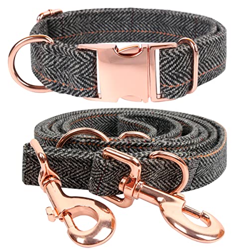 BARKLESS Hundehalsband und Leine, strapazierfähiges Baumwollhalsband mit Metallschnalle und multifunktionaler Leine (2 m), verstellbar, 3 Längen, für kleine, mittelgroße und große Hunde von Barkless