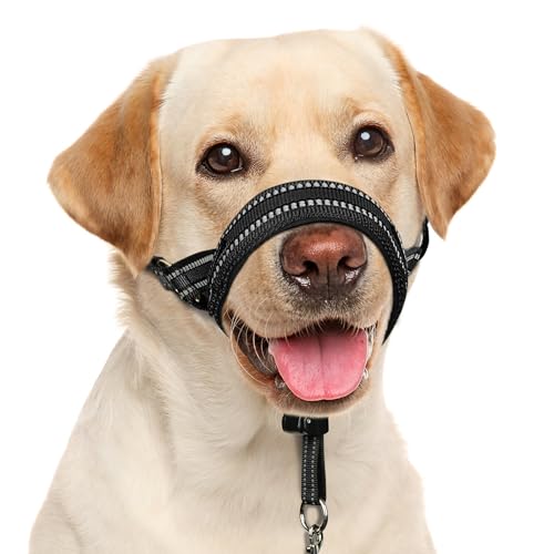 Weiches Hundehalfter, gepolstert, kein Ziehen, Hundetraining-Nasenleine mit Sicherheitsglied für mittelgroße und große Hunde, verstellbare Maulkorb-Leine, einfache Kontrolle für Spaziergänge mit dem Weiches Hundehalfter, gepolstert, kein Ziehen, Hundetraining-Nasenleine mit Sicherheitsglied für mittelgroße und große Hunde, verstellbare Maulkorb-Leine, einfache Kontrolle für Spaziergänge mit dem von Barkless