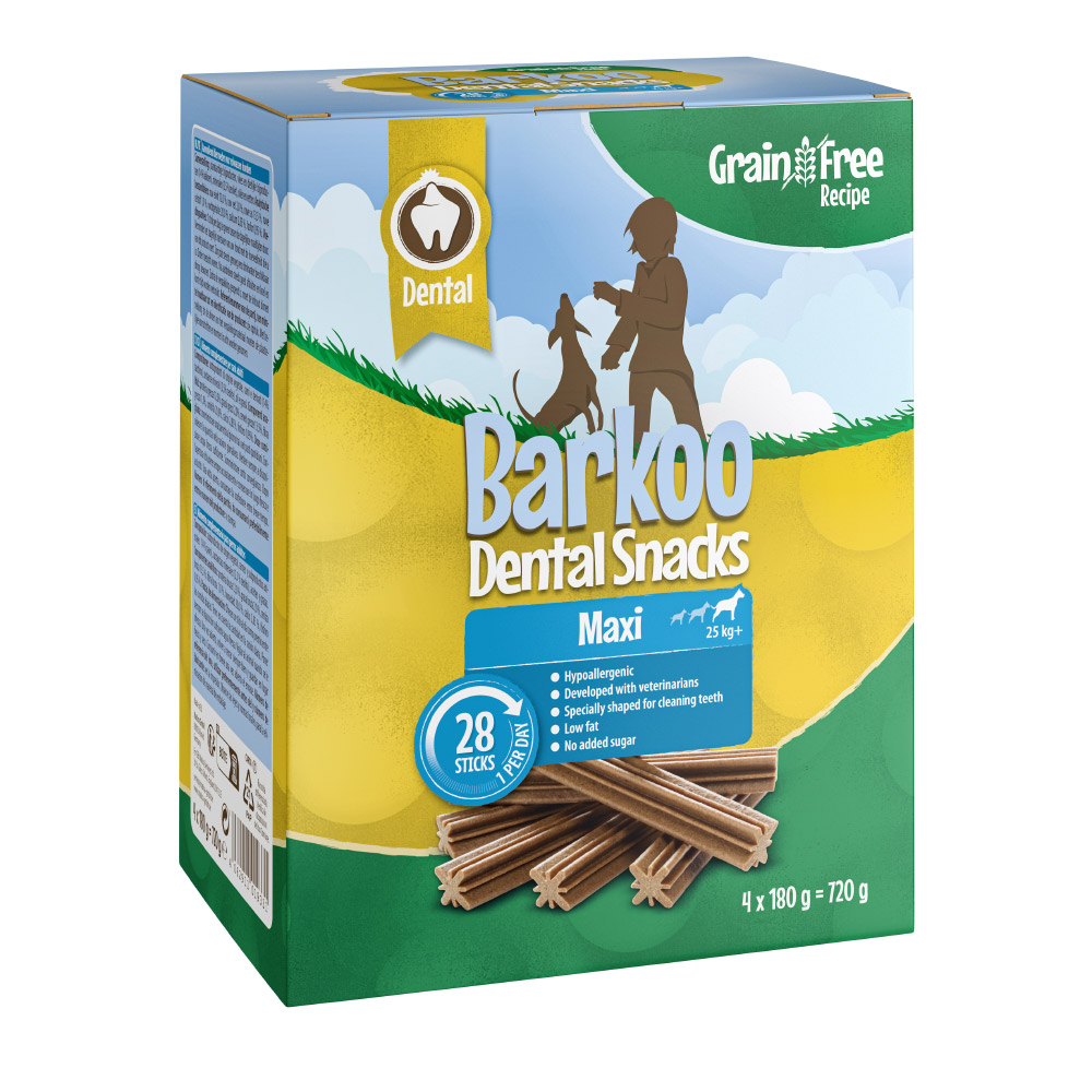 Sparpaket Barkoo Dental Snacks - Getreidefrei - für große Hunde 28 Stück (720 g) von Barkoo