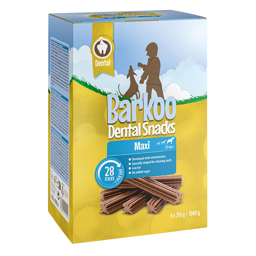 Sparpaket Barkoo Dental Snacks - für große Hunde 28 Stück (1,08 kg) von Barkoo