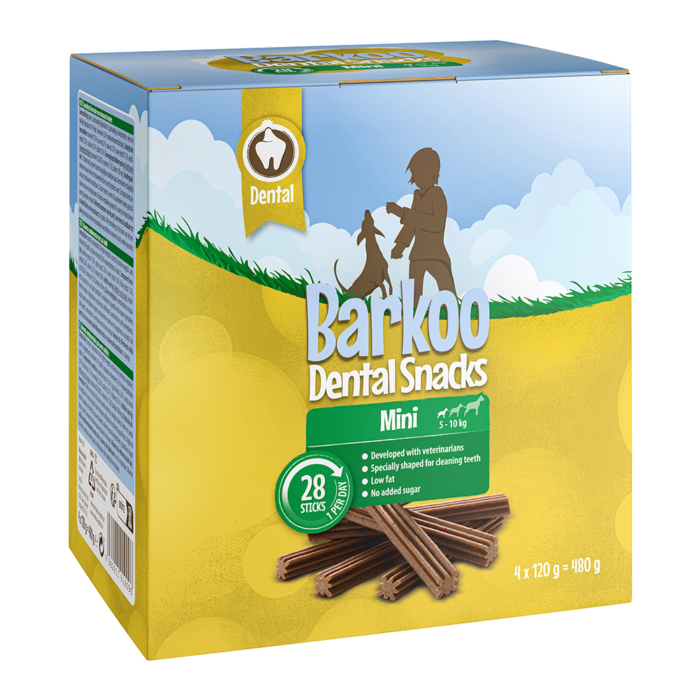 Sparpaket Barkoo Dental Snacks - für kleine Hunde 28 Stück (480 g) von Barkoo