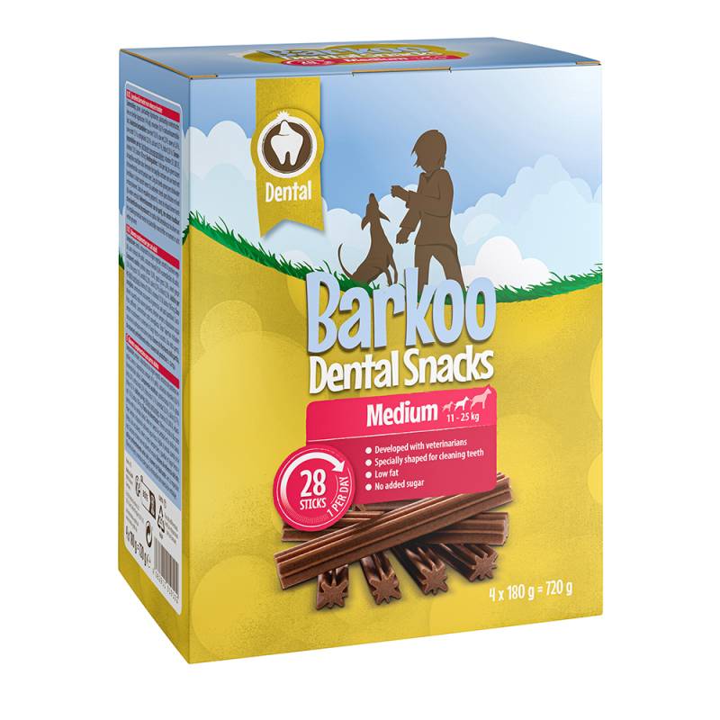 Sparpaket Barkoo Dental Snacks - für mittelgroße Hunde 28 Stück (720 g) von Barkoo