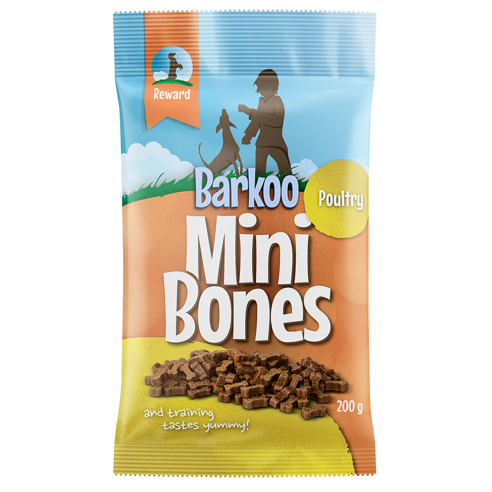 Sparpaket Barkoo Mini Bones (semi-moist)  - 4 x 200 g mit Geflügel von Barkoo