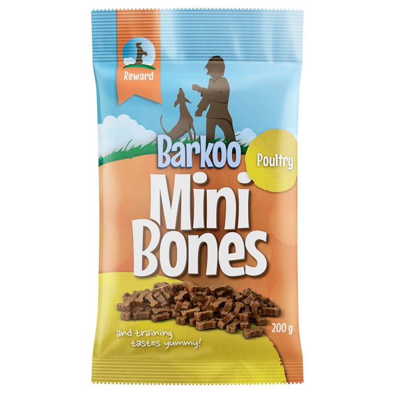 Sparpaket Barkoo Mini Bones (semi-moist)  - 8 x 200 g mit Geflügel von Barkoo