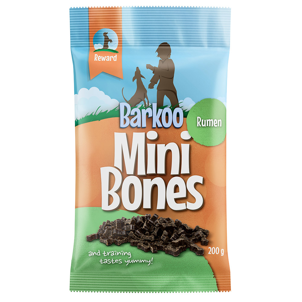 Sparpaket Barkoo Mini Bones (semi-moist)  - 4 x 200 g mit Pansen von Barkoo