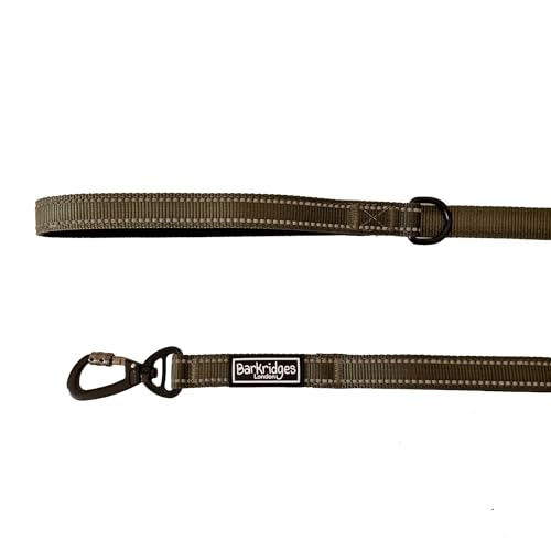 Barkridges® Hochwertige Hundeleine mit 3 Griffen, Verkehrsgriff, gesichert, Verriegelungsclip, gepolsterter Griff, Sicherheits-Reflexstreifen, bequem für kleine, mittelgroße und große Hunde, von Barkridges