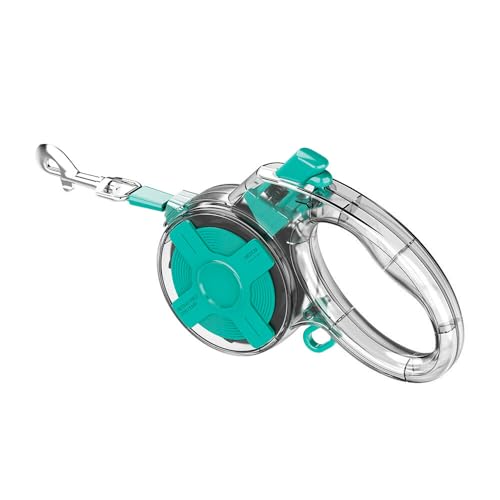 Einziehbare Hundeleine 4M / 4.0 m - Reflektierendes Nylonband, Einhandbremse & Verriegelung, Transparenter ABS-Griff, Starker Legierungsclip - Für Kleine & Mittlere Hunde Bis 20kg (CYAN) von Barky Club