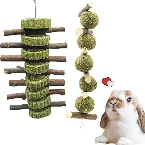 Barley Ears Kauspielzeug für Kaninchen, Hamster, Kauspielzeug mit Apfelholzstäbchen, natürlicher Graskuchen und Grasball, Zähneknirschen, Spielzeug für Kaninchen, Hamster,2 Stück Barley Ears Kauspielzeug für Kaninchen, Hamster, Kauspielzeug mit Apfelholzstäbchen, natürlicher Graskuchen und Grasball, Zähneknirschen, Spielzeug für Kaninchen, Hamster,2 Stück von Barley Ears