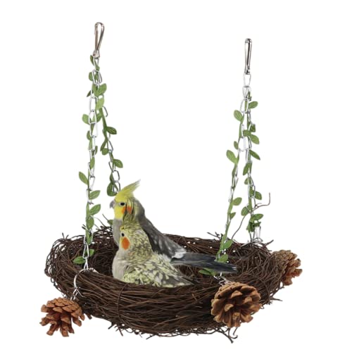 Barn Eleven Natürliches Rattan-Nest, klein, mittelgroß, Vogelschaukel für Papageien, Sittiche, Nymphensittiche, Kakadus, Aras, Amazonas, afrikanisch, grau, Wellensittichkäfig, Barschspielzeug (klein) Barn Eleven Natürliches Rattan-Nest, klein, mittelgroß, Vogelschaukel für Papageien, Sittiche, Nymphensittiche, Kakadus, Aras, Amazonas, afrikanisch, grau, Wellensittichkäfig, Barschspielzeug (klein) von Barn Eleven