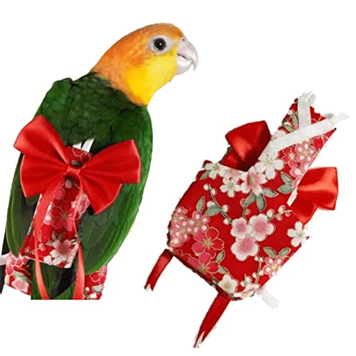 Vogelfluganzüge, Windeln, Papageien-Fluganzüge, Windeln für Mönchsittiche, Nymphensittiche, Fluganzüge, Papageienkleidung, Vogel-Trainings-Windeleinlagen, Kleidung (M, Rot-B) von Barn Eleven