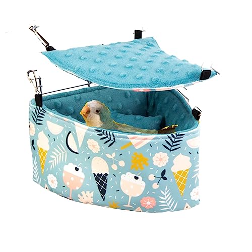 Warmes Haus für Papageien, Nymphensittiche, Vogelnest, Hängematte/Vogelnest, Schlafbett, für Papageien, Sittiche, Nymphensittiche, Wellensittiche, Unzertrennliche (groß, blau) von Barn Eleven