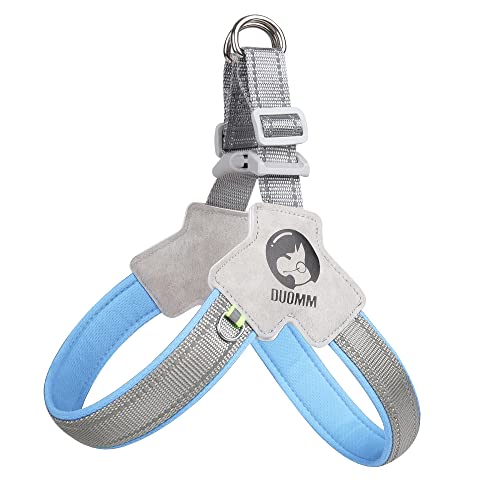 BaronHong Easy Walk Hundegeschirr – Schlaufe mit D-Ring verhindert Ziehen – Reflektivität verbessert die Sichtbarkeit bei schwachem Licht – Bequeme Polsterung (blau, XL) von BaronHong