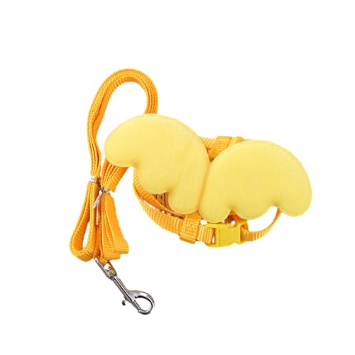 BaronHong Pet Cole Duck-Geschirr für draußen, verstellbares Trainings-Zugseil für Hühner, Gänse und Hühner (gelb, M) von BaronHong
