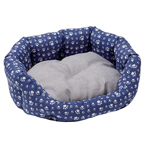 Baroni Home Hundebett aus Stoff, Größe M, weiches rundes Hundematte für Hunde und Katzen, bequem, für Schlafzimmer Wohnzimmer Flur, waschbar (45x55 cm, Blau mit Beinen) von Baroni Home