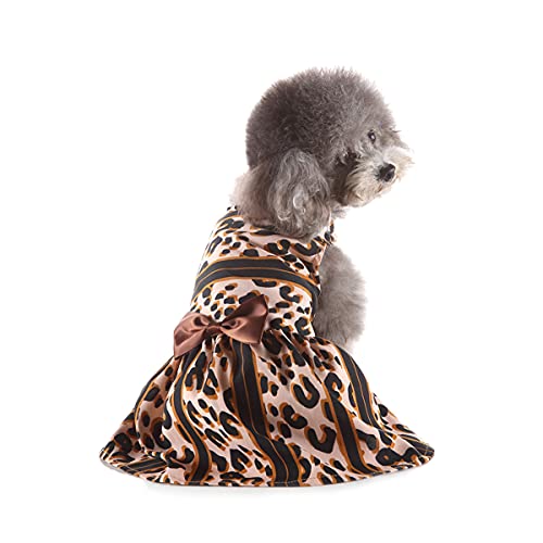 Barrageon Hunde Kleid Süß Prinzessin Bowknot Haustier Rock Kleidung Welpe Katze Für Kleine Hundekatze Mittelgroße Sommerkleidung (Braun-S) von Barrageon