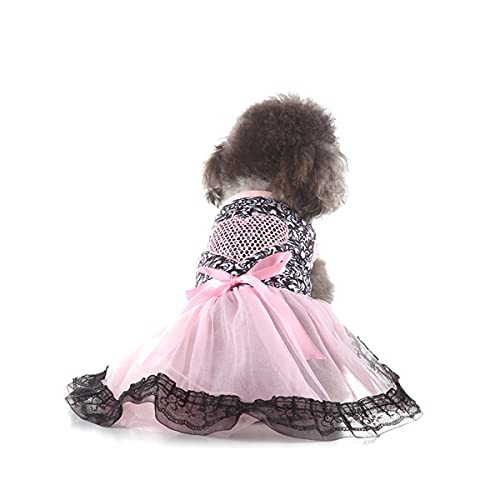 Barrageon Hunde Kleid Süß Prinzessin Bowknot Haustier Rock Kleidung Welpe Katze Für Kleine Hundekatze Mittelgroße Sommerkleidung (Rosa-XS) von Barrageon