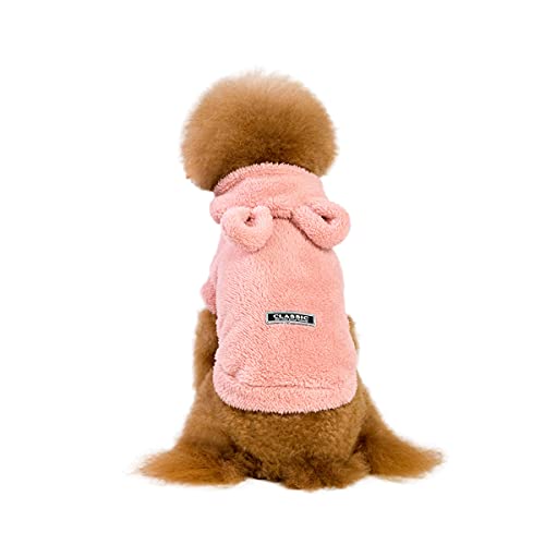Barrageon Pet Winter Pajamas Dog Flannel Hoodies Jumpsuit Warm Jacket Soft Small Cute Puppy Coats (Dark Pink-S) von Barrageon