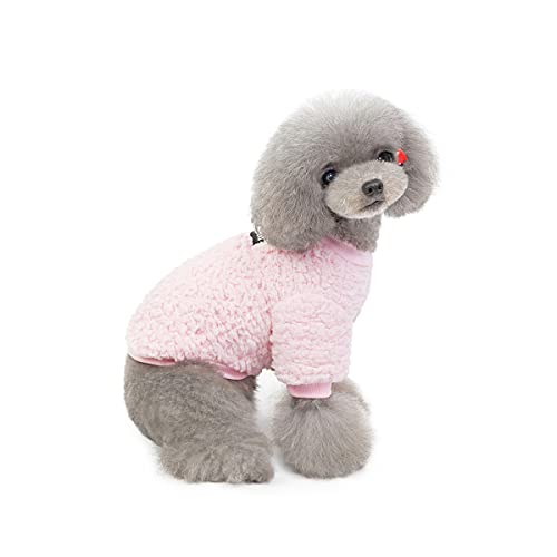 Barrageon Pet Winter Pajamas Dog Puppy Coats Flannel Jumpsuit Warm Small Cute Hoodies Jacket Soft (Pink-XL) von Barrageon