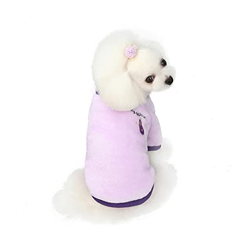 Barrageon Pet Winter Pajamas Dog Puppy Coats Flannel Jumpsuit Warm Small Cute Hoodies Jacket Soft (Purple-L) von Barrageon