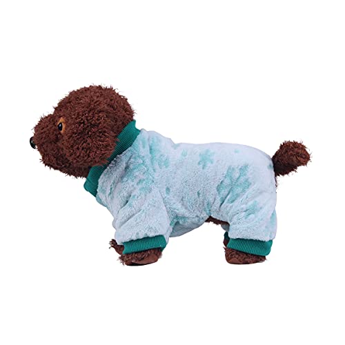 Barrageon Pet Winter Pajamas Dog Puppy Coats Flannel Warm Hoodies Jumpsuit Jacket Soft Small Cute (Green-S) von Barrageon
