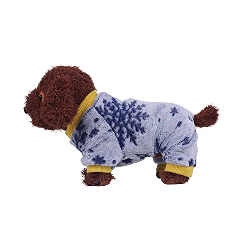 Barrageon Pet Winter Pajamas Dog Puppy Coats Flannel Warm Hoodies Jumpsuit Jacket Soft Small Cute (Purple -S) von Barrageon