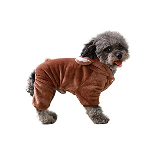 Barrageon Pet Winter Pajamas Dog Puppy Jacket Soft Small Cute Coats Flannel Warm Hoodies Jumpsuit (Brown-XL) von Barrageon
