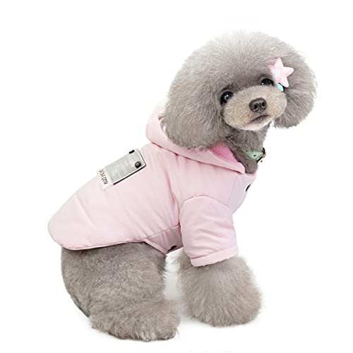 Barragoon Haustier Wintermantel Warme Weste Hunde Pullover Overall Welpen Jacke Katze Kleidung Licht Weiche Süß Klein Mittel (Rosa-L) von Barrageon