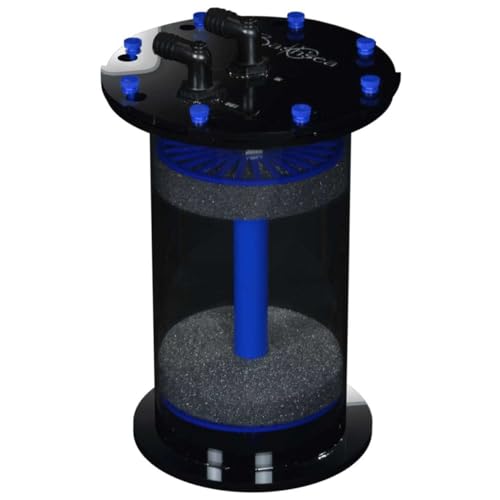 Bashsea Blauer 6-12-Filtermedienkammerreaktor für Aquarien, hohe Medienvolumina mit gleichmäßig verteiltem Durchfluss, maximiert die Kontaktzeit der Wassermedien für Süß- und Salzwasser, von Bashsea