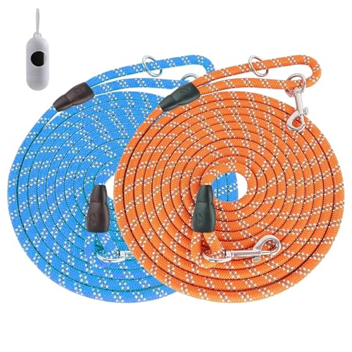 2 Stück Lange Seilleine für das Hundetraining, Basicon 15FT Heavy Duty Hundeleine Zurrkabel, reflektierendes Nylon-Hundezugseil für große, mittelkleine Hunde, die Spielen, campen, draußen spaziere 2 Stück Lange Seilleine für das Hundetraining, Basicon 15FT Heavy Duty Hundeleine Zurrkabel, reflektierendes Nylon-Hundezugseil für große, mittelkleine Hunde, die Spielen, campen, draußen spaziere von Basicon