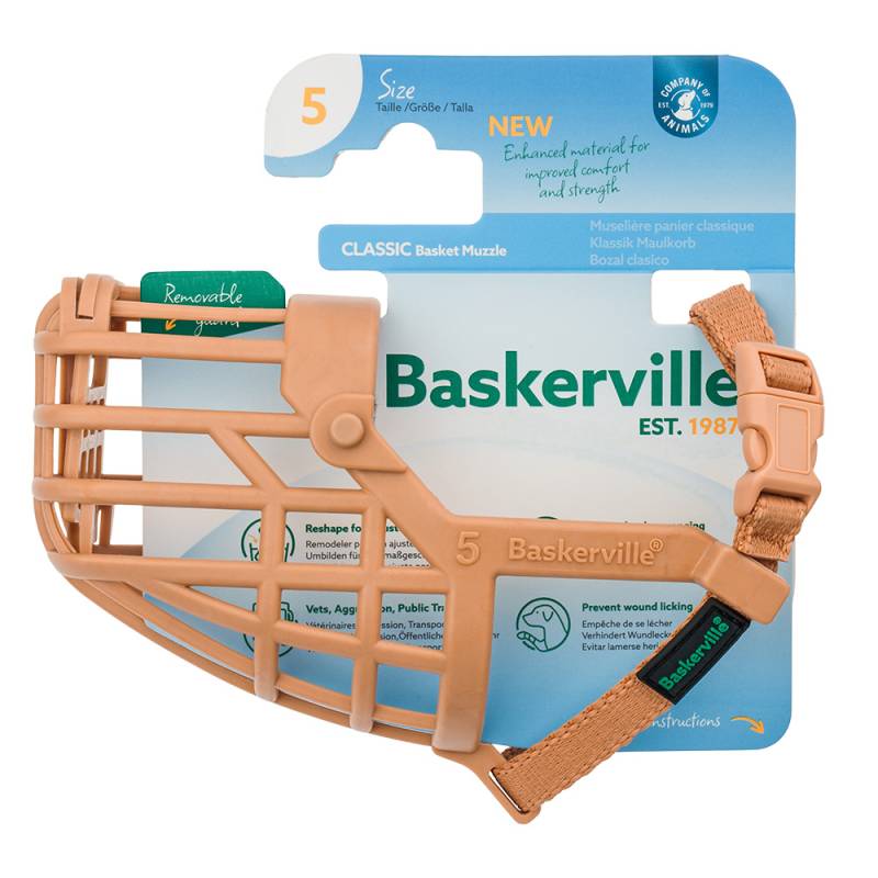 Baskerville Klassik Maulkorb, beige - Größe 5 von Baskerville