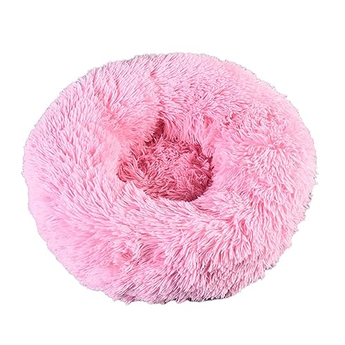 Bassulouda 1 Stück Super weiches Bett für Tiere, rosa, Zwinger, rund, Winter, warm, Schlafsack, lang, Plüsch, Welpen, Kissen von Bassulouda