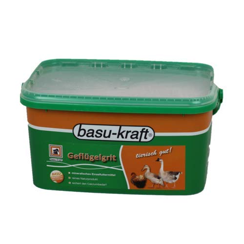 Basu Geflügelgrit 8 kg - Naturprodukt zur Absicherung des Calciumbedarfs für Junghennen Legehennen Zuchthühner Zuchtputen Zuchtgänse Geflügel-Grit von Basu