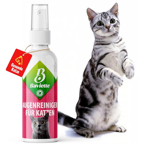 Baviette Katzenpflege-Set: (300-fach) Probiotischer Tränenfleckentferner und Augenreiniger für Katzen, Ideal für tägliche Augenpflege, Sanfte Reinigung mit Augenpads (Augenpflege 100ml) von Baviette
