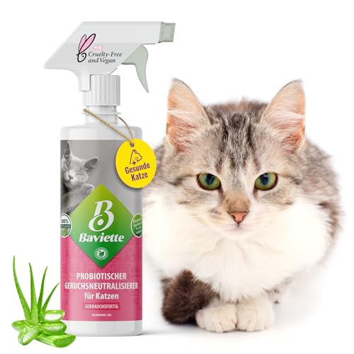 Baviette Katzenpflege-Set: Augen- und Ohrenpflege, Wundreinigung, Zahnreiniger & Geruchsneutralisierer gegen Katzenurin Spray (Geruchskiller gegen Katzenurin) von Baviette