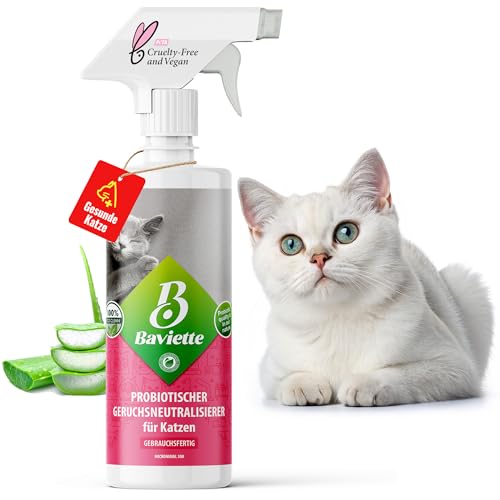 Baviette Katzenpflege-Set: Augen- und Ohrenpflege, Wundreinigung, Zahnreiniger & Geruchsneutralisierer gegen Katzenurin Spray (Geruchskiller gegen Katzenurin) von Baviette