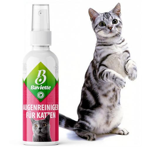 Baviette Katzenpflege-Set: Augen- & Ohrenpflege, sanftes Hautpflegespray, Zahnreiniger & Geruchspflegespray für Katzenhaushalte (Augenpflege) von Baviette