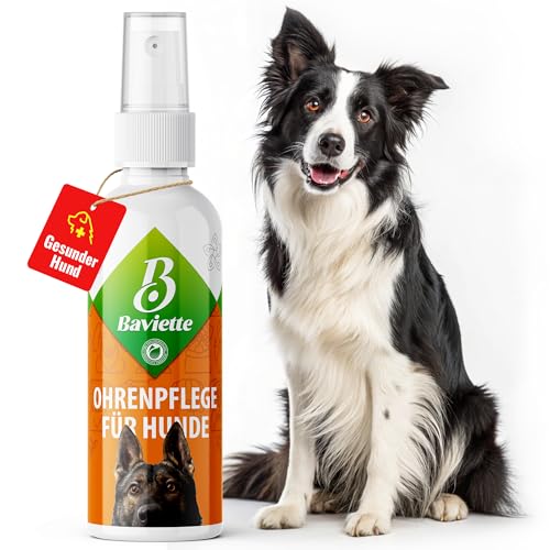 Baviette Premiumqualität Hundepflege Set-Box, Augenpflege, Ohrenpflege, Mundpflege-Zahnreiniger, Wundreiniger, Hundeshampoo, Fellpflege Spray, gegen Hunde-Urin (Ohrenpflege 100ml) von Baviette