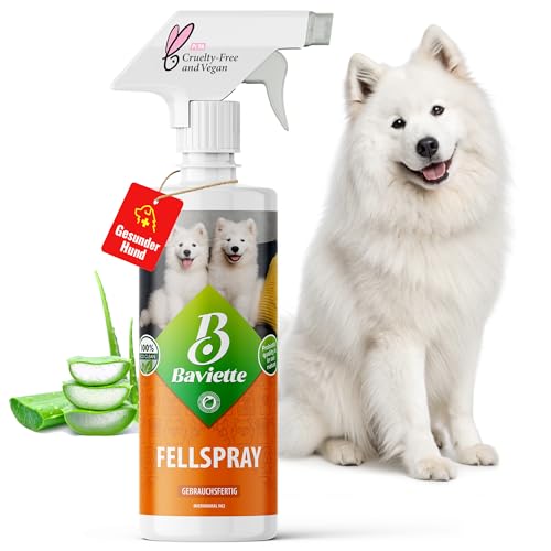 Baviette Premiumqualität probiotic Hundepflege: 500ml Fellspray für Hunde – mit Omega-3-6-9 aus Leinöl, probiotische Pflegeformel, entwirrt & erleichtert Bürsten, Glanz, biologisch abbaubar von Baviette