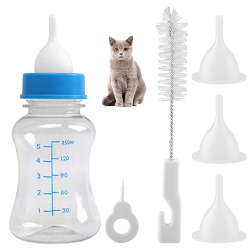 Aufzuchtflasche Haustier,Aufzuchtflasche Katze,Haustier Stillflaschen Set,Haustier Babyflasche Kit,Aufzuchtflasche für Haustiere,Pet Milchflasche,Haustier Babyflasche,Für Haustiere,Welpen,Katzen,150ml von Bavooty