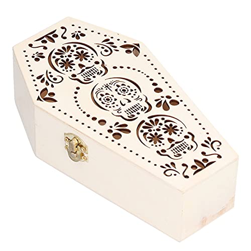 Baxnore 2pcs DIY unvollendete hölzerne sargbox gotische Style Ative Handwerk für Halloween feiern kleine Haustierfuneral Composite Holz 17.7x9.5x4,9 cm (Schädel) von Baxnore