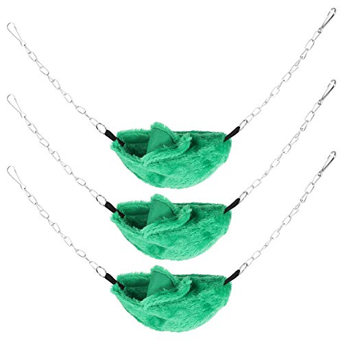 Baxnore Bananenformnester Haustier Schwung Käfig Hanging Swing Bett Hamster Hängemattenbett für kleine Haustiere Winter warme Nester aus hochwertigem Stoff 3 Sets inbegriffen (Grün) von Baxnore
