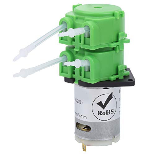 Baxnore Dosierende peristaltische Wasserpumpe Doppelkopf -Mikroflüssigkeit zirkulieren 1 x 3 mm Röhrchen (DC12V) von Baxnore