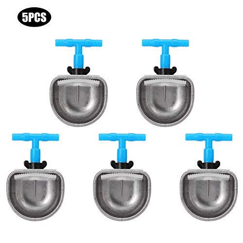 Baxnore Edelstahl Automatische Kaninchentrinker Nippelschale Wasserer Hochempfindlichkeit langlebig praktisch einstellbar für Kaninchen -Fütterungsfarm Accessoire 5pcs (Kleines Edelstahl -T -Shirt) von Baxnore