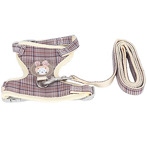 Baxnore Escape Proof Cat-Kabelbaum, geformter reflektierender Riemen, atmungsaktive Anti-Verlust-Weste, einstellbares Netz mit Leine zum Anbau von Katzen (1,0 cm (geeignet für 3-7 Catties)) (1,5 cm von Baxnore