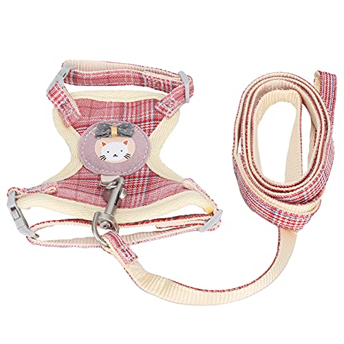 Baxnore Escape Proof Cat-Kabelbaum, geformter reflektierender Riemen, atmungsaktive Anti-Verlust-Weste, einstellbares Netz mit Leine zum Anbau von Katzen (1,0 cm (geeignet für 3-7 Catties)) von Baxnore