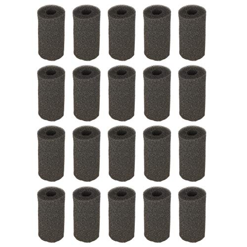 Baxnore Filterschwamm Aquarium Fischtank Wasser Inlet Protektor Abdeckung Hochdichte Schwarzschwamm Filter Ersatzzubehör für Aquariumwasserfiltration 20pcs (Mittelgroß (kleines Loch)) von Baxnore