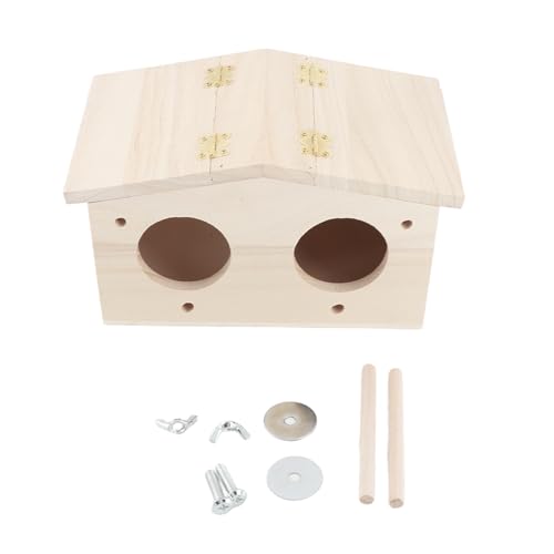 Baxnore Hölzerne Haustiervogel Nester Haus Zuchtbox Käfig Vogelhaus Accessoires für Papageien Schlucken im Freien Vogelhaus Platane Holz 23x12.9x12,5 cm Baxnore Hölzerne Haustiervogel Nester Haus Zuchtbox Käfig Vogelhaus Accessoires für Papageien Schlucken im Freien Vogelhaus Platane Holz 23x12.9x12,5 cm von Baxnore