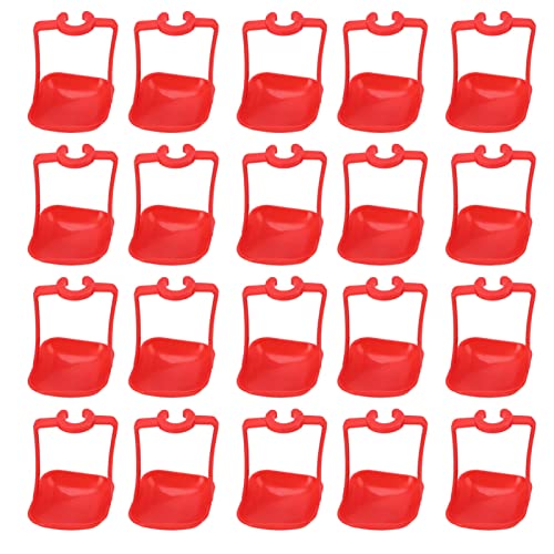 Baxnore Hühnerwassererbecher rostof helle Farbe Automatische Trinkbecher für Geflügelvögel Kaninchen PP Material 20pcs Set Farm Yard Gebrauch (Rot) von Baxnore