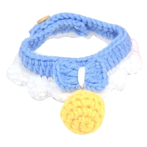 Baxnore Strickkatze Kragen, verstellbare Milch Baumwollhälfte mit Glockenfliege, Kätzchen Labberhalpa für kleine Katzen und Hunde (XS (15-20 cm / 5,9-7,9 Zoll)) von Baxnore